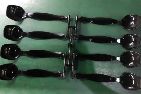 Disposable Spoons produced by ChenHsong EM260-V Injection Molding Machine