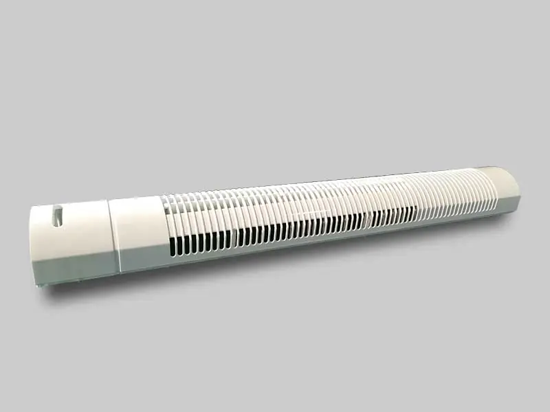 Plastic injected molded heater cover manufactured with the MK6e injection molding machines