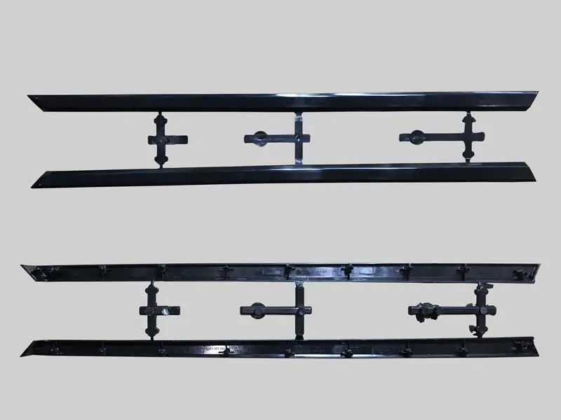 Molding automotive front door exterior trims produced by ChenHsong EM SVP/2 Injection Molding Machines